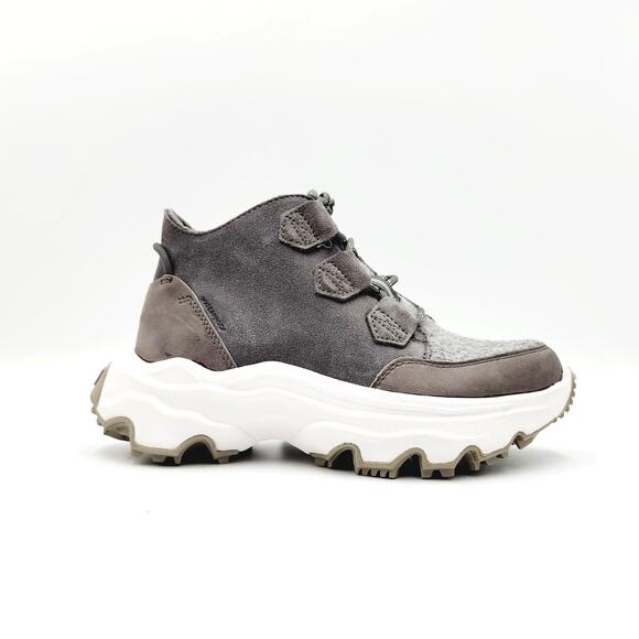 Sorel Women Grey Suede Waterproof Kinetic Breakthru Caribou Sneaker Boots Size 5 - Picture 1 of 7